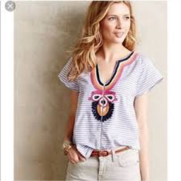 Anthropologie Whit Colorful Embroidered Blouse US XS - Picture 2 of 13